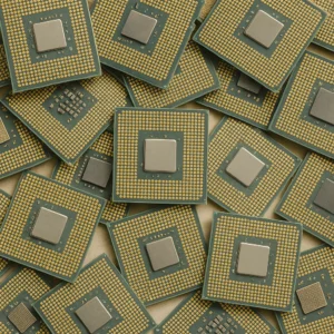 Scrap computer CPUs purchased for gold and precious metal recovery at Dubai Silver refinery
