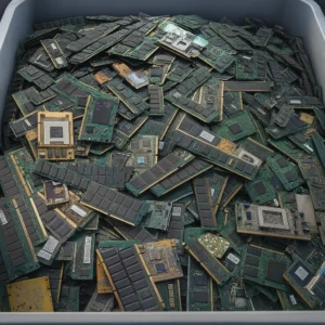 Scrap computer RAM purchased for gold and precious metal recovery at Dubai Silver refinery